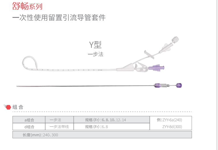 卓運(yùn)一次性使用留置引流導(dǎo)管套件d型